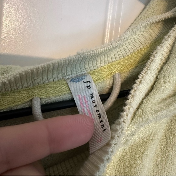 Free People Oversized Hoodie Sweatshirt Green Terry Cloth Beach Size Small - Picture 5 of 6